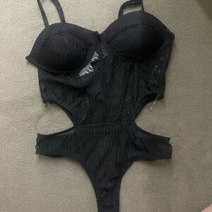 Elegant Black Lace Bodysuit